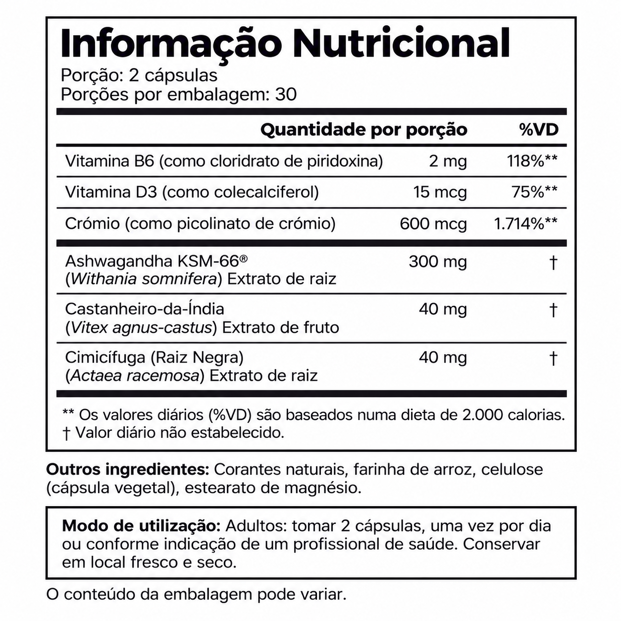 Cápsulas vitamínicas para a menopausa