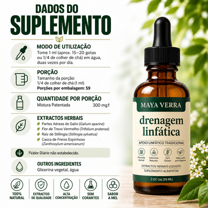 Gotas de plantas para drenagem linfática, que ajudam a reduzir o inchaço e a sensação de peso.