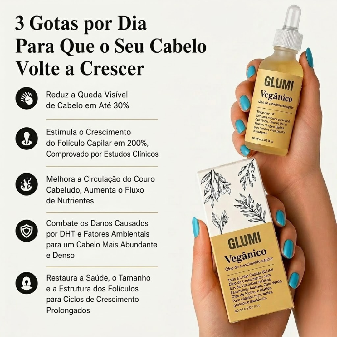 Tratamento com óleo natural para o crescimento do cabelo