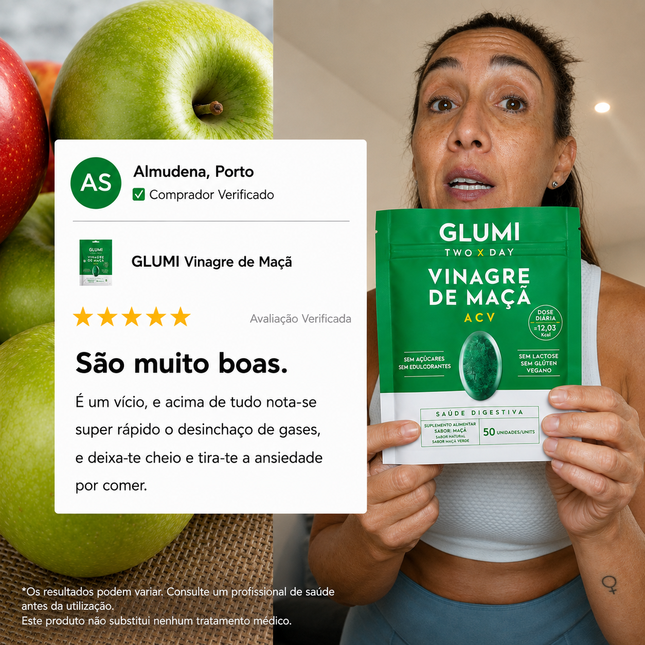 Gomas de vinagre de sidra de maçã GLUMI
