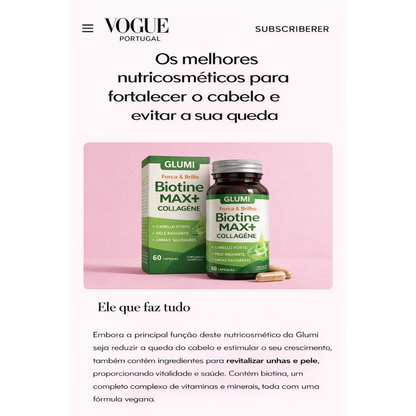 Biotine max+ collagène: força e brilho integral