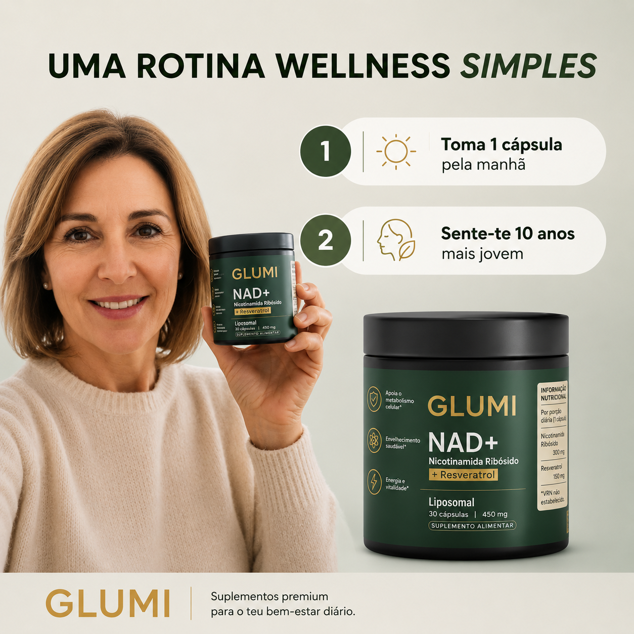 Glumi NAD+ - Otimize o seu desempenho mental e físico