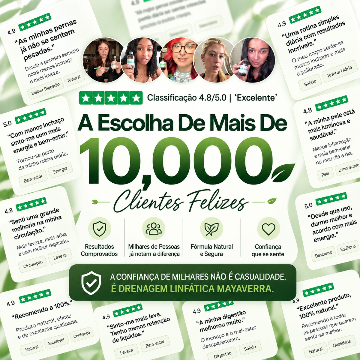 Gotas de plantas para drenagem linfática, que ajudam a reduzir o inchaço e a sensação de peso.