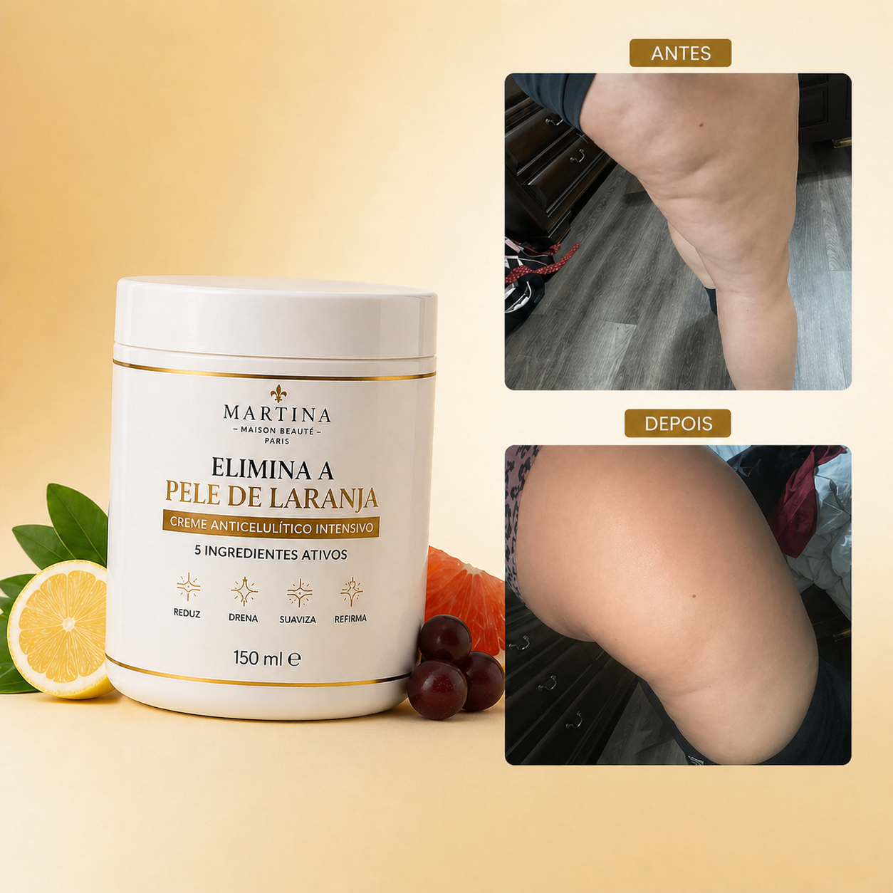 Creme anticelulítico e reafirmante - Elimina a celulite.