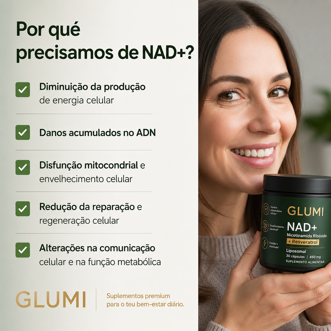 Glumi NAD+ - Otimize o seu desempenho mental e físico