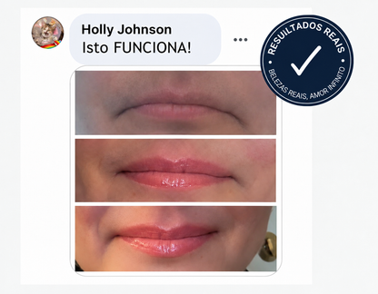 Preenchimento labial natural com efeito volumizador